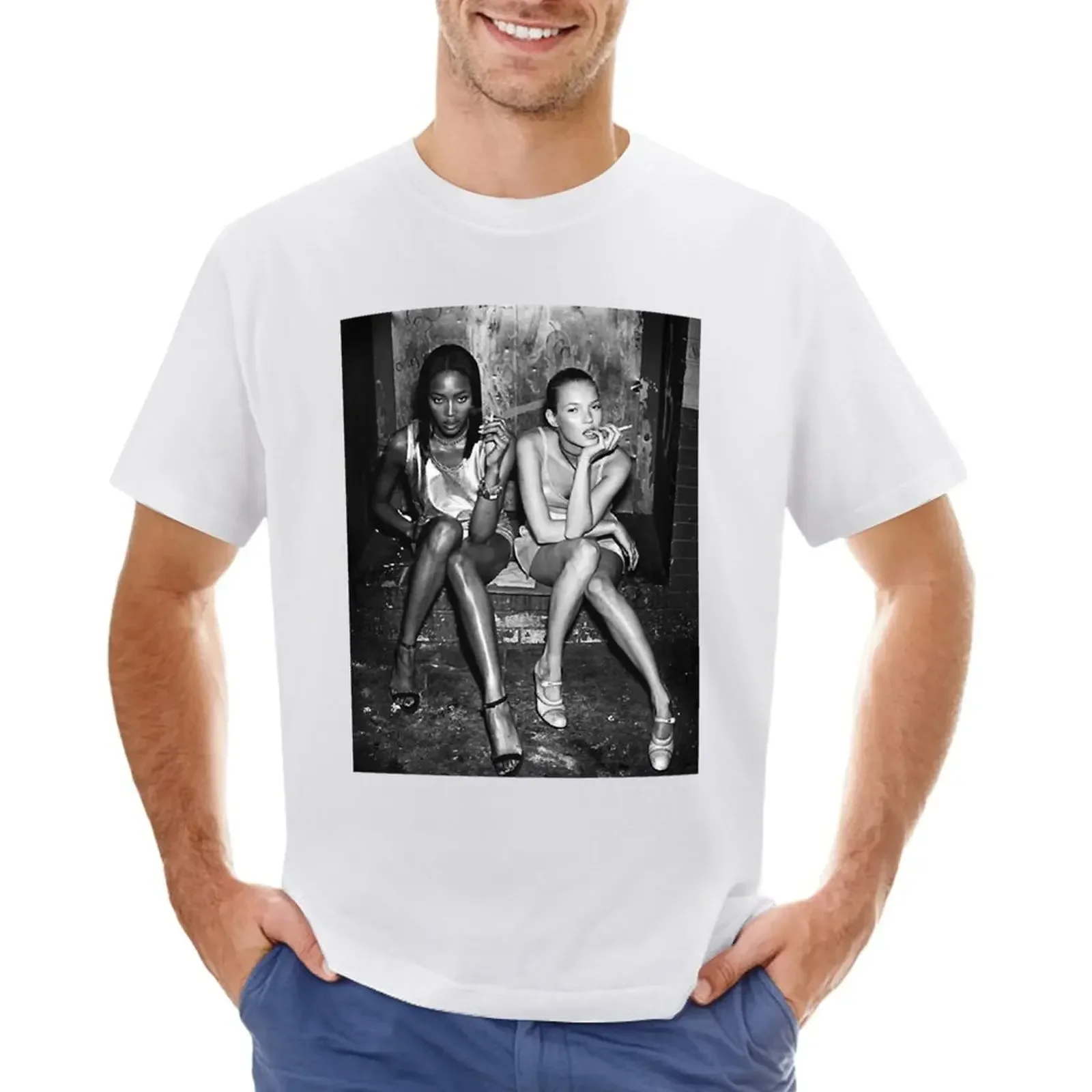 Gift For Men Naomi Kate Moss Campbell Vintage Photograp T-shirt blacks funnys mens vintage t shirts 2024 new arrival summer hot