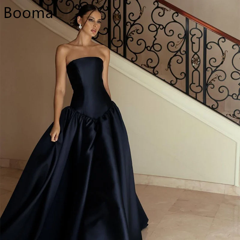 

Booma A-Line Evening Dresses Sleeveless Formal Occasion Dresses Floor-Length Party Gowns Satin Customized