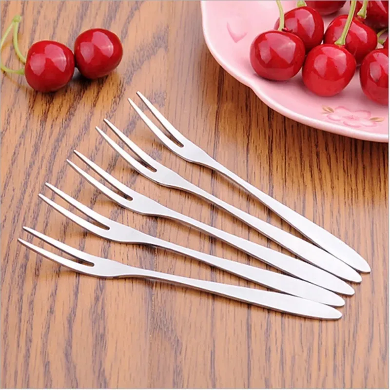 

1Pc Stainless Steel Fruit Forks Dessert Forks Lovely Mini Fork Set Snack Cake Dessert Forks Cafeteria Home Kitchen Flatware