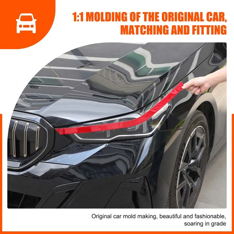 

Carbon Fiber Headlamps Eyebrow Panel Sticker For BMW 5 Series i5 G60 G68 2024-2026 Car Accessories Exterior Decorative Cover