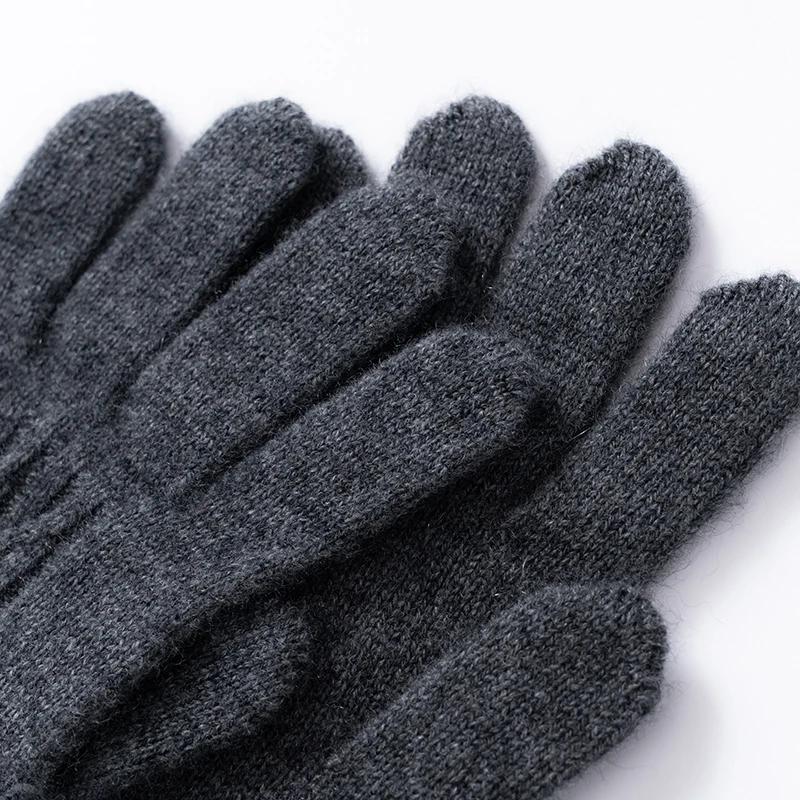 Winter High-Quality 100% Cashmere Knit Touch Screen Gloves Women Soft Warm Stretch Guantes Solid Color Casual Full Finger Guante