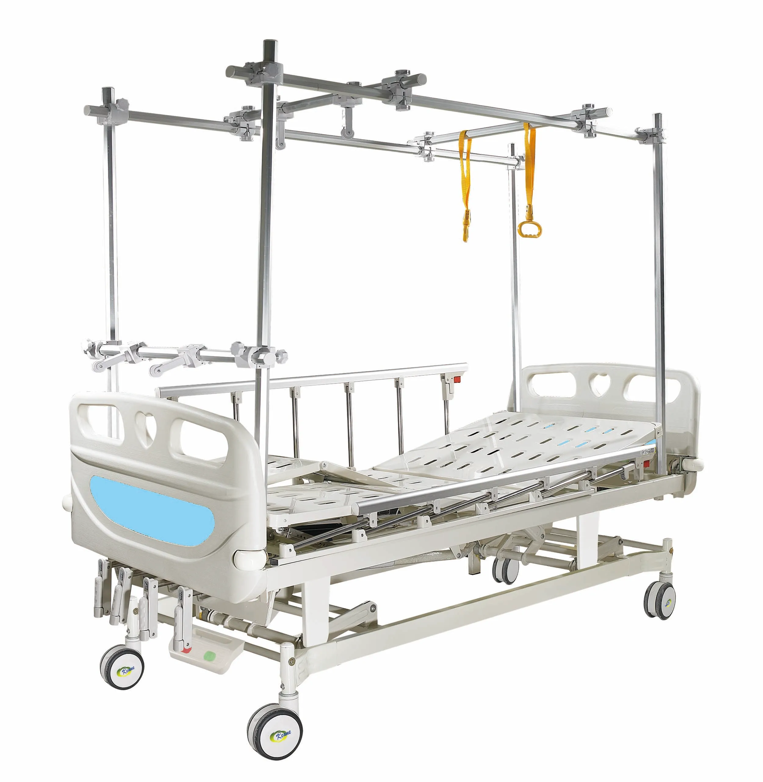 Factory Manufacturer Whole Sale Hospital Furniture  Patient Medical Beds  Multifunction 4 Cranks Manual Orthopedic Bed