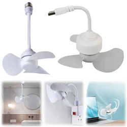 Indoor Ceiling Fan Light E27 Base/USB Light Bulb Fan with Socket Hose Extender Small Ceiling Fan Light for Kitchen Room