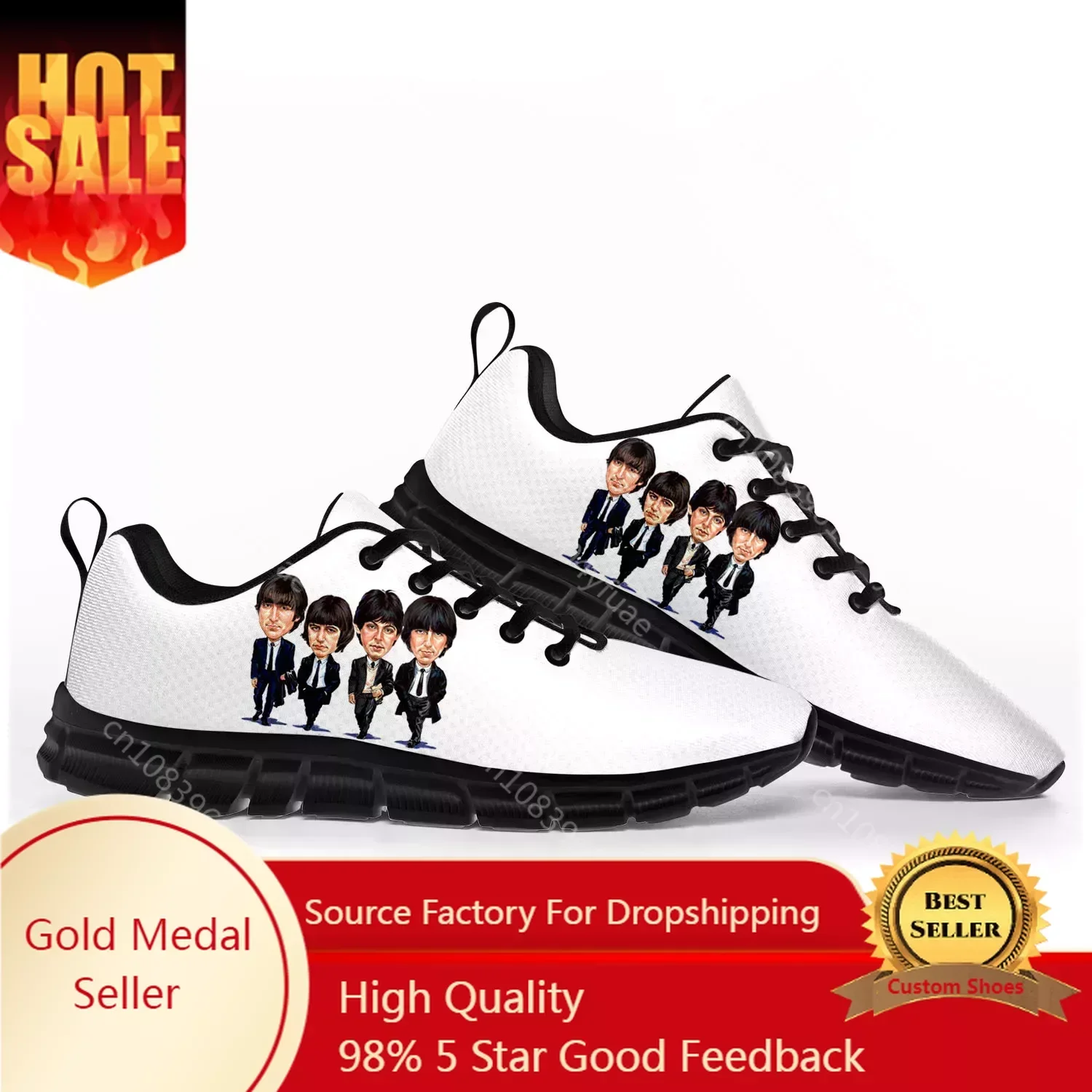 

Handsome Musician Sports Shoes Mens Womens Teenager Kids Children Beatle Sneakers High Quality Sneaker Customize DIY Couple Shoe