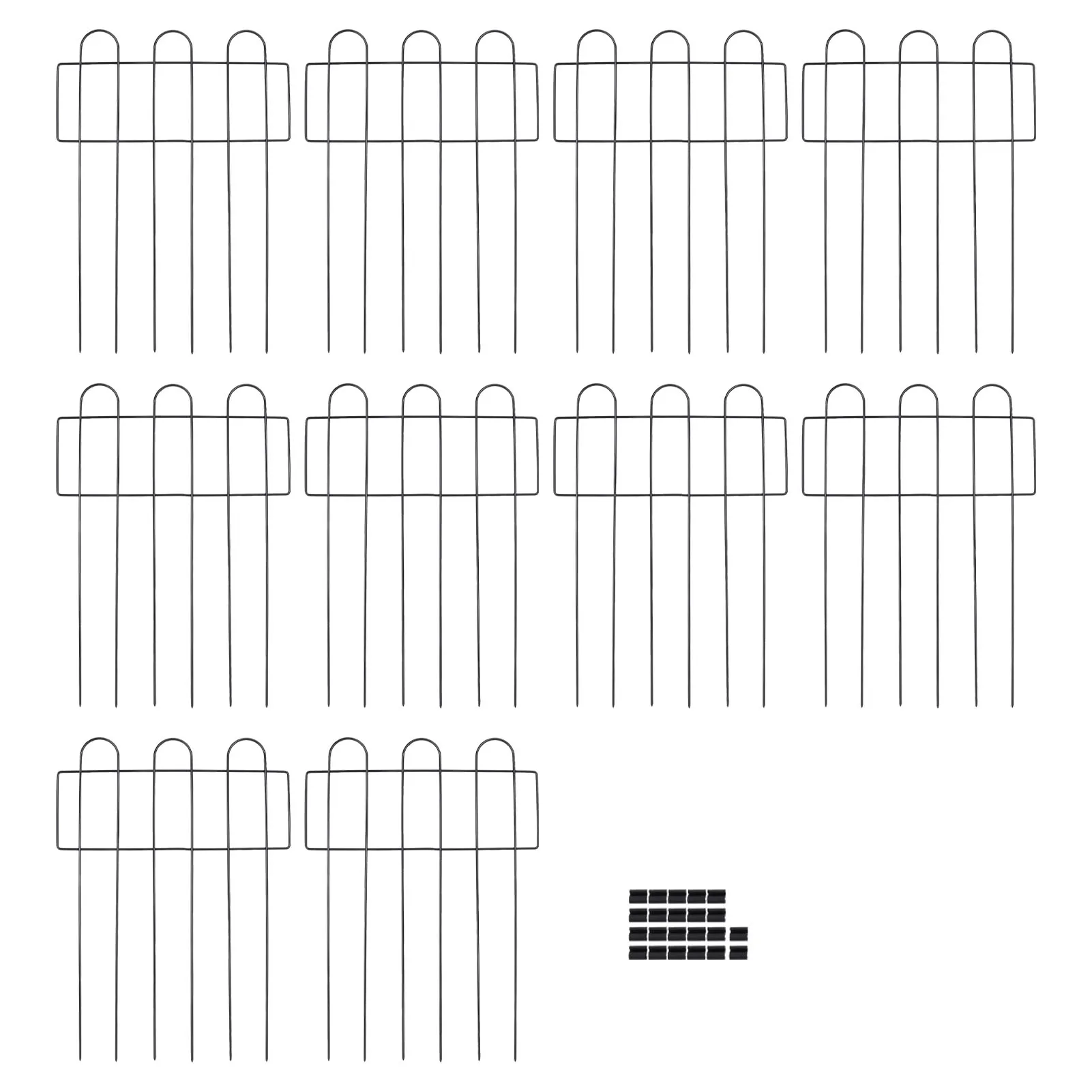 

Ground Stake Animal Barrier Fence Romantic Decorative Garden Fence Heavy Duty Iron Structure For Outdoor Flower Bed Edging