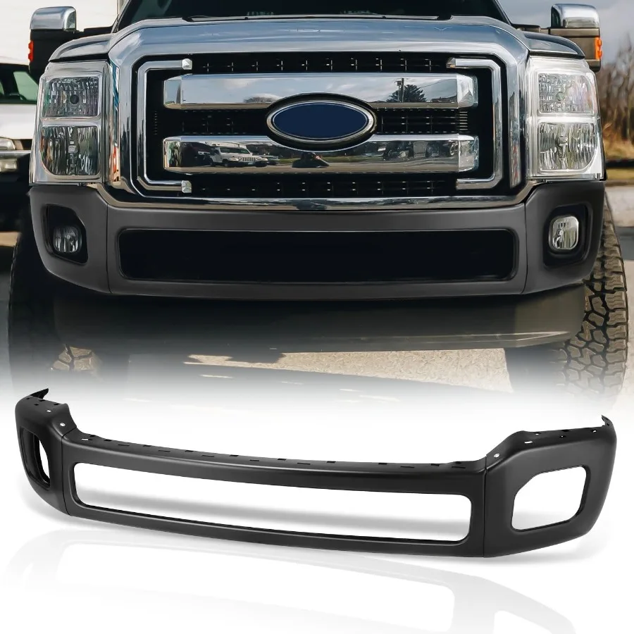 Front Bumper Impact Face Bar Designed for 20112016 Ford F250 F350 Super Duty Trucks with Fog Light Cutout Non Bumper End Caps P
