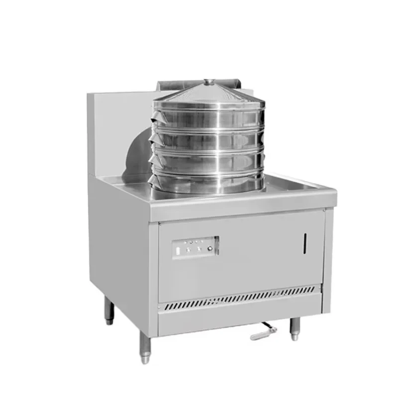 Commercial stainless steel gas working steamer with 1 burner, multifunctional steamer