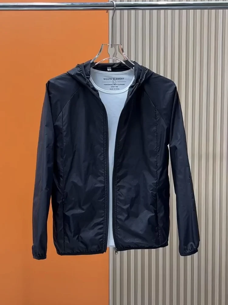 

Men's Summer Thin Hooded Sun Protection Jaet Casual Versatile Long Breathable Outdoor Simple Trendy Outerwear Faionable