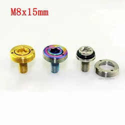 1Pcs Bike Bottom Bracket Axle Crank Screw Fixing Crank Set Titanium Bolts M8x15mm Square with Dust Cap Bicycles Crank Nut