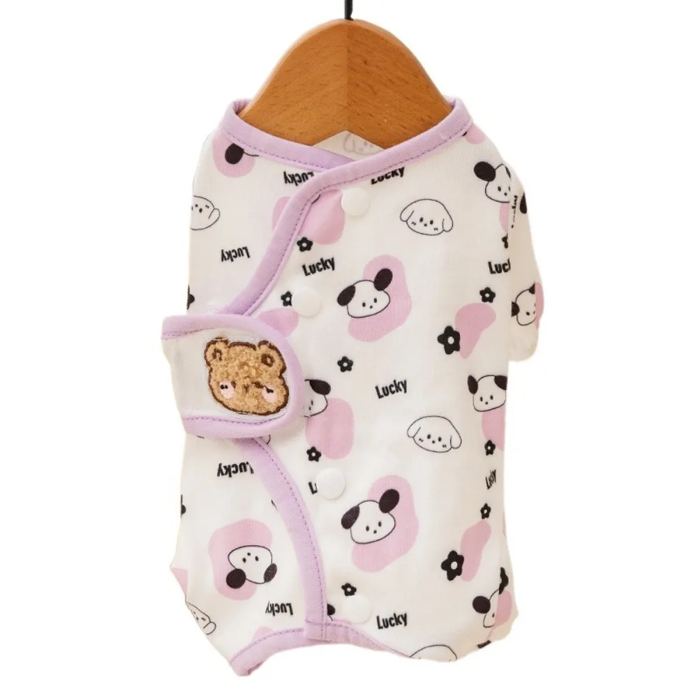 

Cute Cartoon Dog Jumpsuits Bear Pattern Warm Puppy Four Legs Clothes Comfortable Soft Dog Wrap Belly Suit For Puppy Dogs