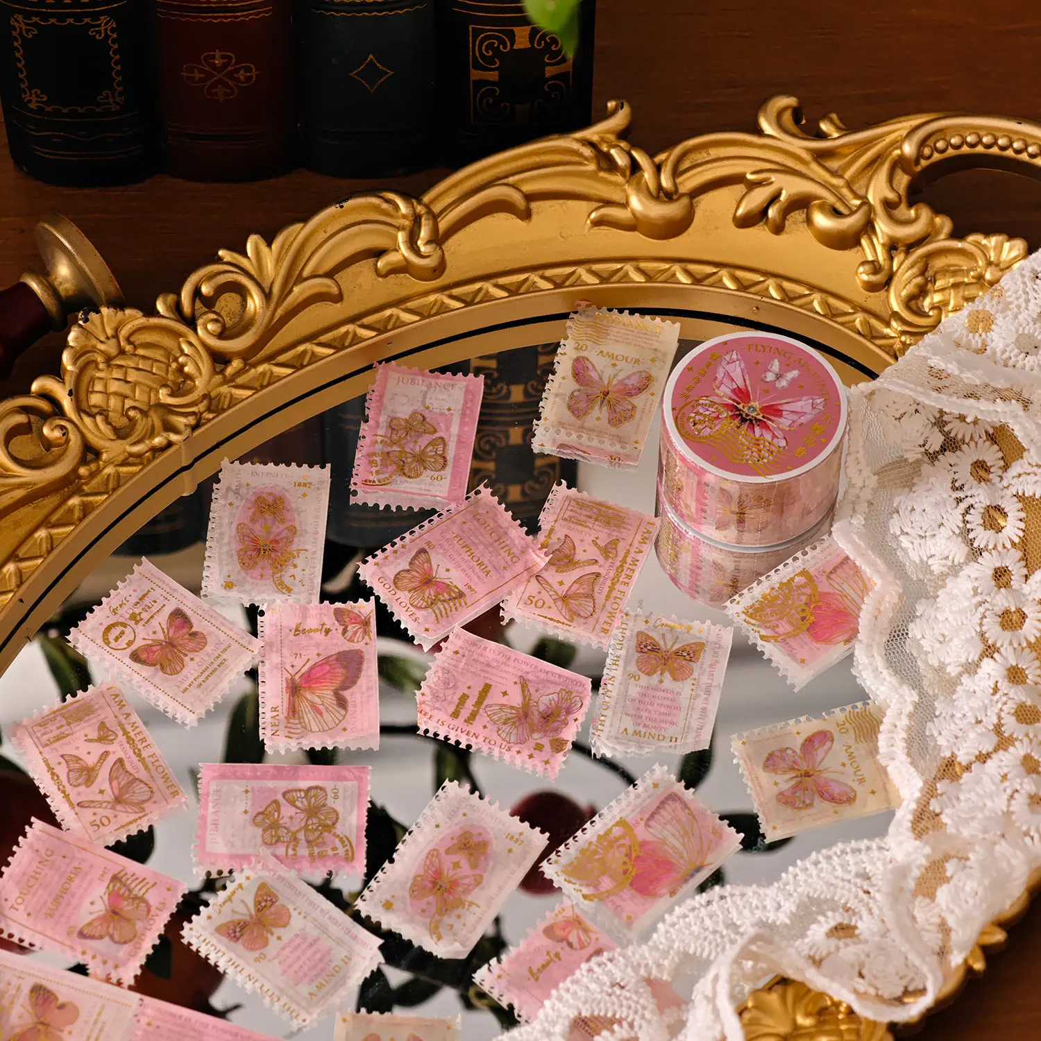 Washi Tape Butterfly Light Lingering Series Ins Style Hot Stamping Butterfly Theme Handbook DIY Decorative Material Sticker