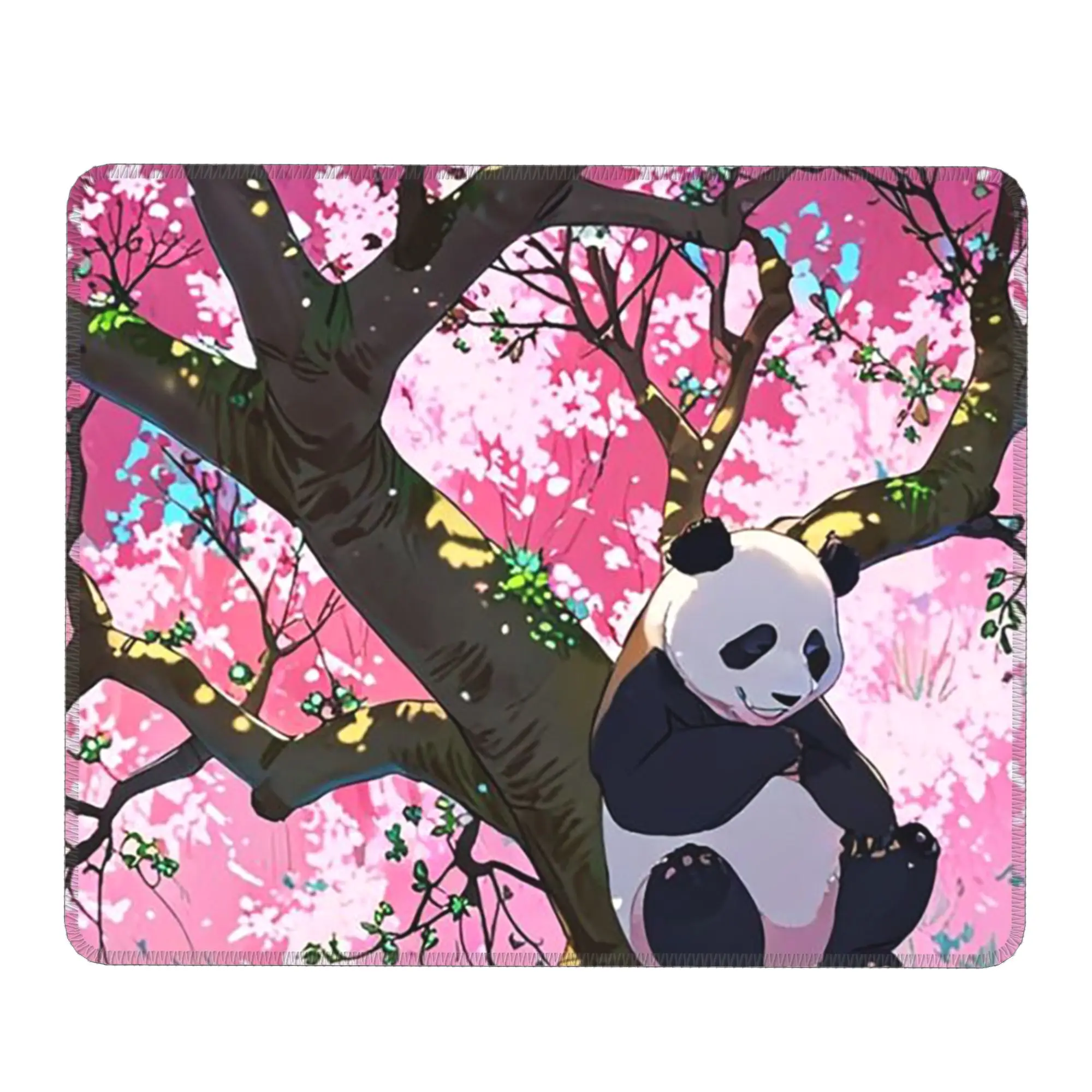 Panda In A Peach Blossom Branch Mouse Pad Computer Keyboard Mouse Mat Gamer PC Laptop Desk Mat Office Table Mats