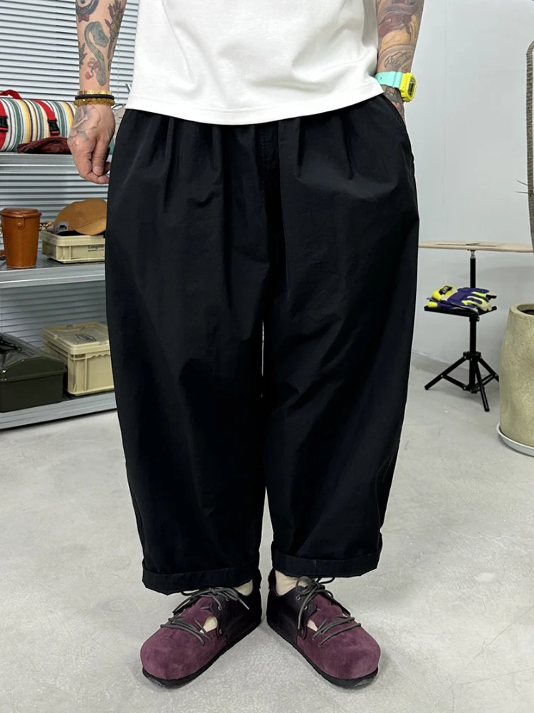 Calças de Verão Ultrinas e Respiráveis para Homens, Calças Largas de Nove Peças com Corte 3D, Secagem Rápida, Retro Versáti...