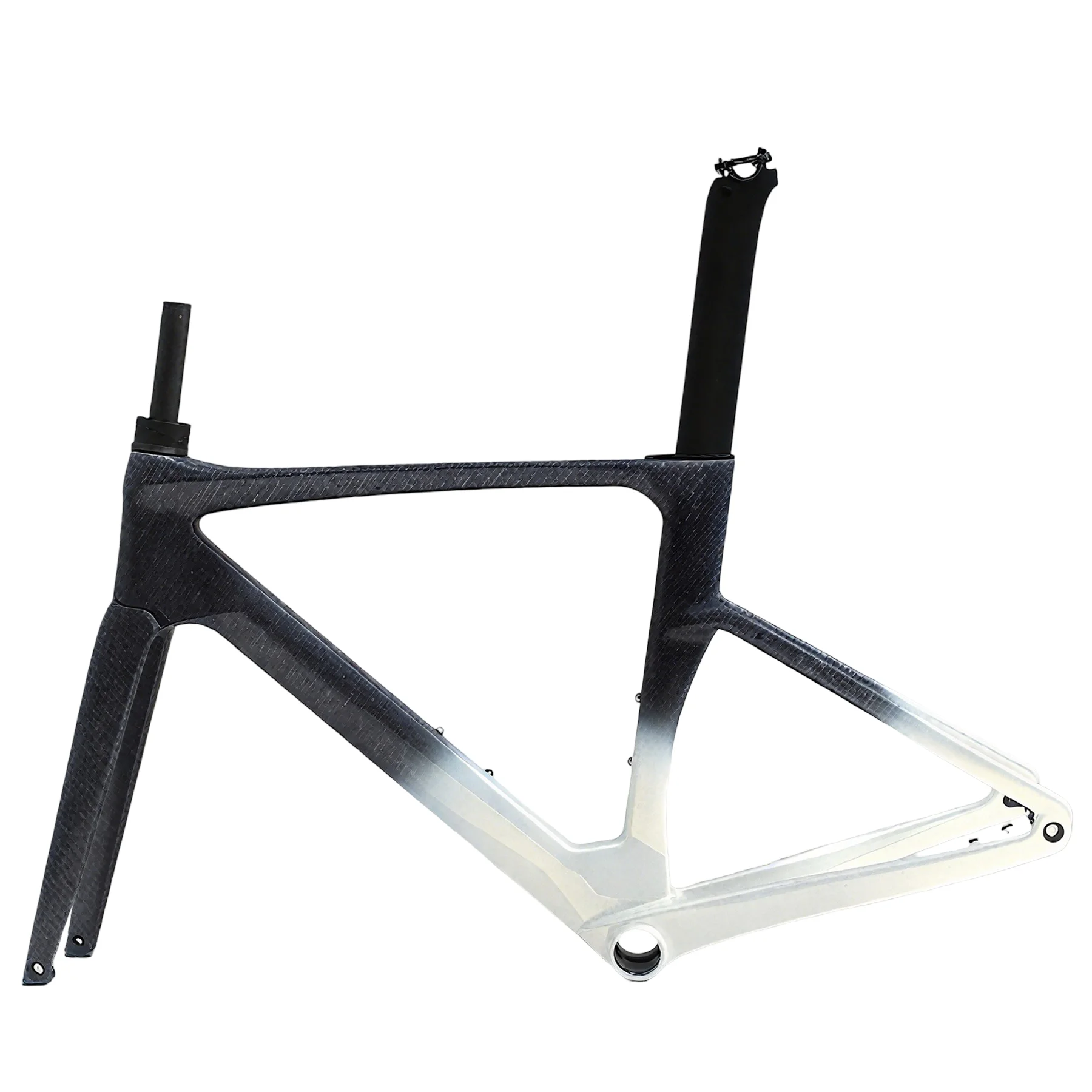 

Gray Carbon Gravel Bike Frame Road Thru Axle Frameset Disc Brake Frame 12x142mm FRM-403
