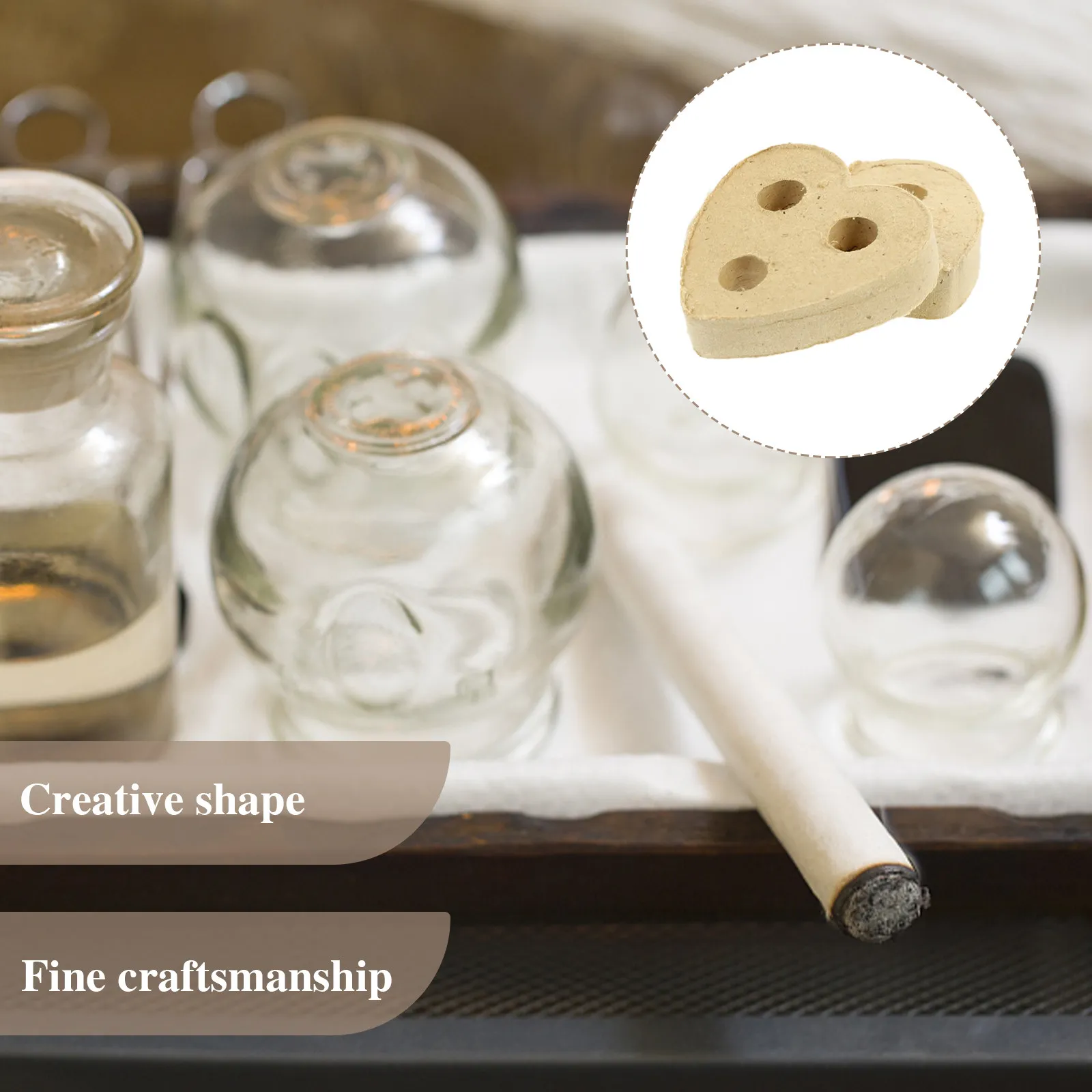 

10Pcs Heart Shaped Mugwort Cake Moxa Blocks for Chinese Herbal Heat Tool Relax Muscles Soothe Discomfort