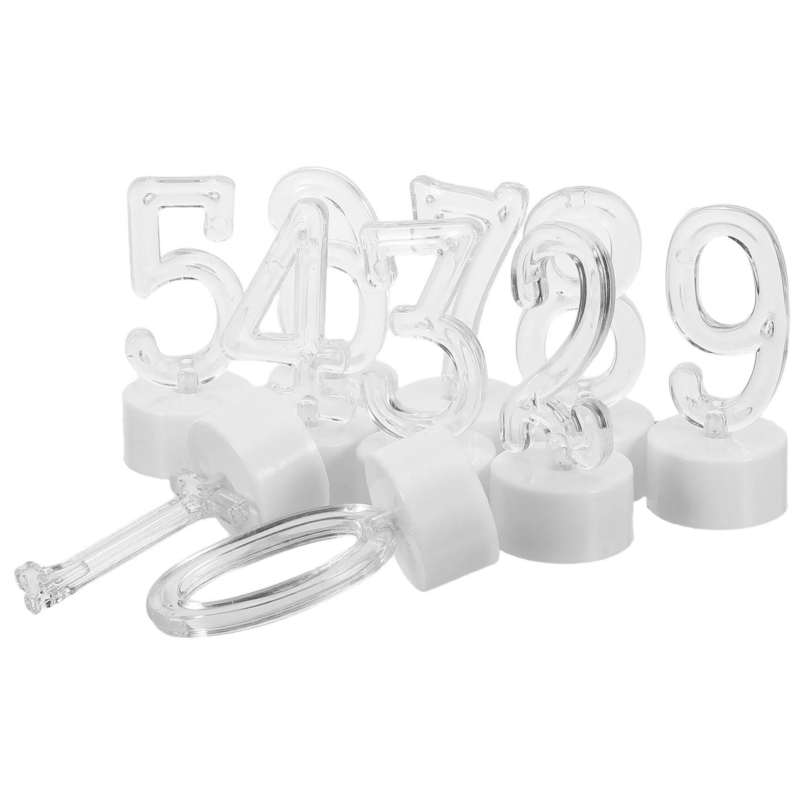 

10pcs Electronic Birthday Lights Led Number Lamps 0-9 Flameless Cake Topper Reusable Powered Party Decor For