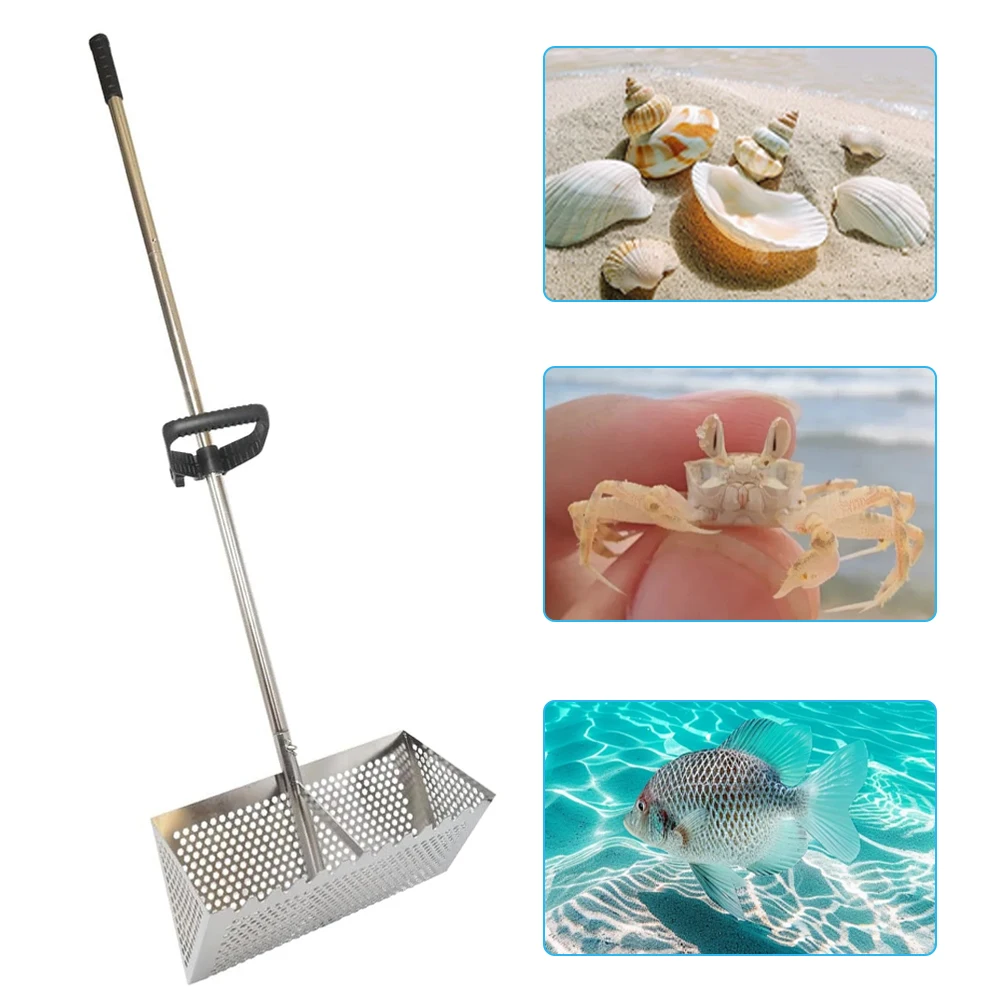 

Stainless Steel Sand Screen Collapsible Beach Shark Tooth Screen Shell Shovel Sand Filting Rake Beach Shovel And Screening Gear