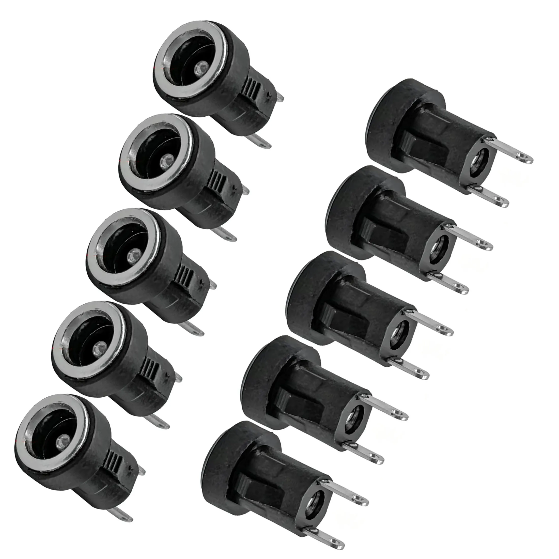 10pcs 2pin DC Power Connector 5.5x2.1mm Mount Soldering Board Electrical Socket Replacement DC-022 Female Connector Parts Kit