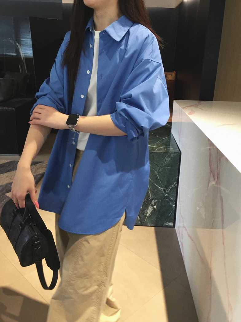 

Женская рубашка Cuijia с длинным рукавом, свободного кроя, в повседневном стиле, из дышащего хлопка, удобная, в стиле кардигана, цветная