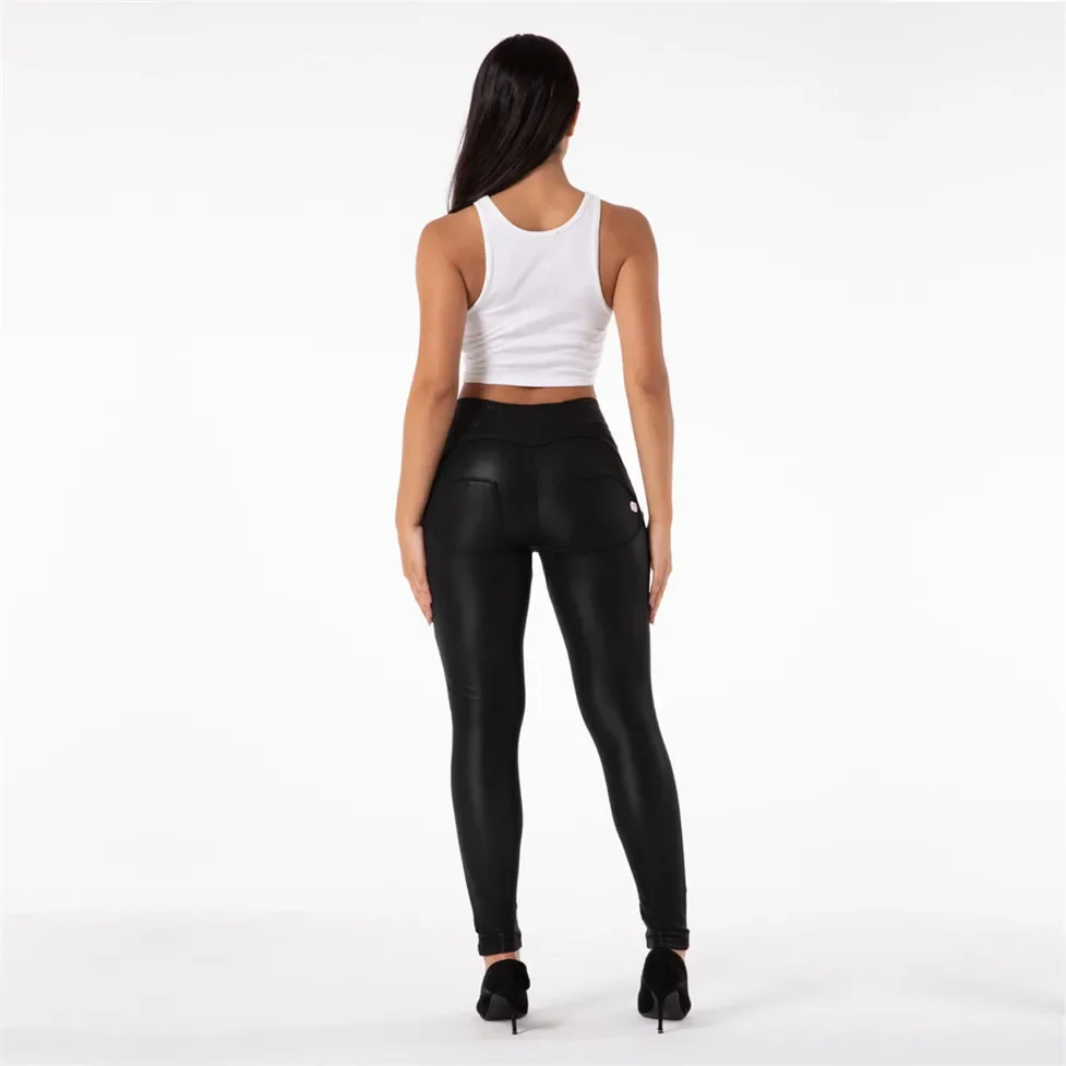 Shascullfites Fleece Lined Compression Leggings High Waisted Leather Look Streetwear Pants For Women Warm Winter