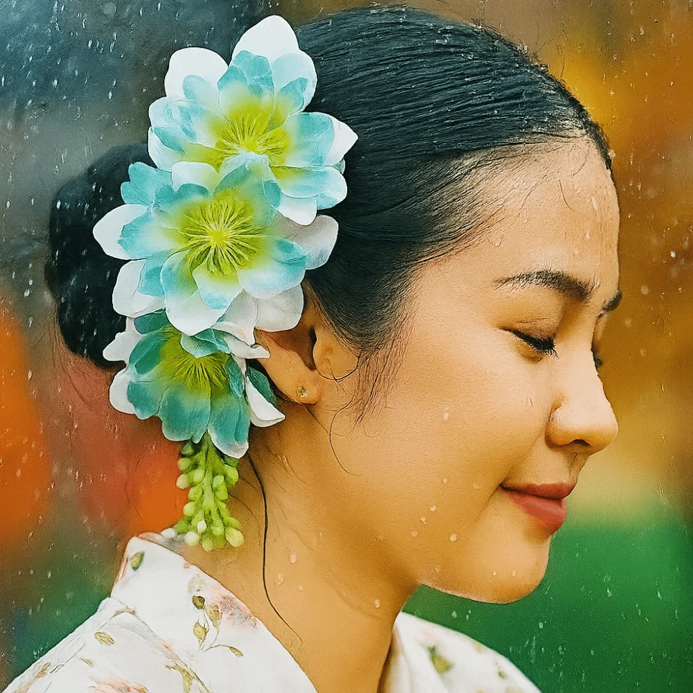 

Headwear Sweet Flower Hair Comb Thailand Fixed Combs Thai Hair Accessories Side Clip Hair Clip Bohemian Hairpin Daily