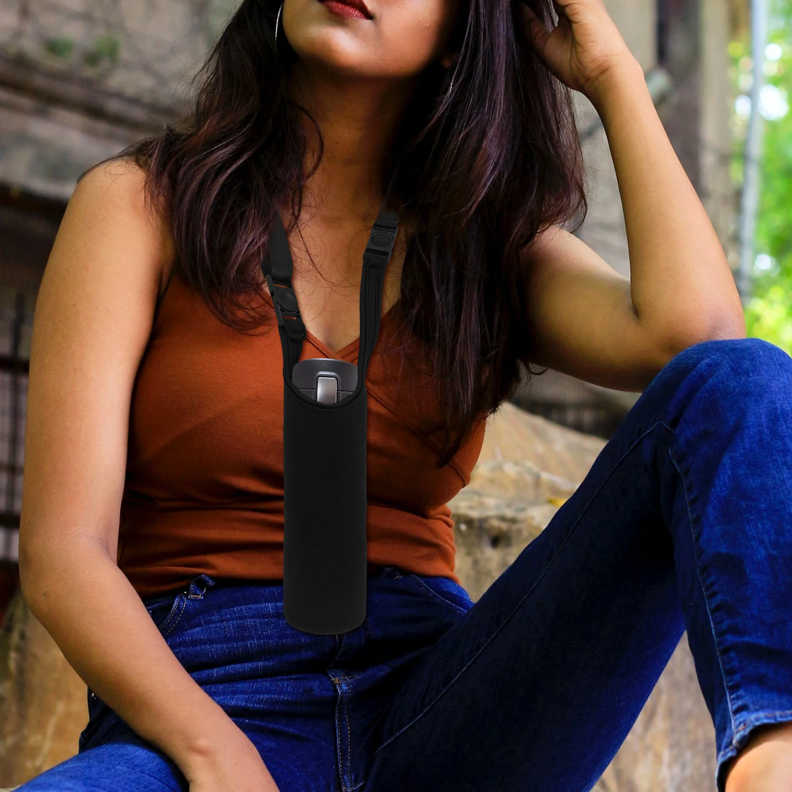 

Water Bottle Carrier Bag Portable Cover Sleeve for Walking Biking Hiking Picnic Camping Boating Creative Design Small