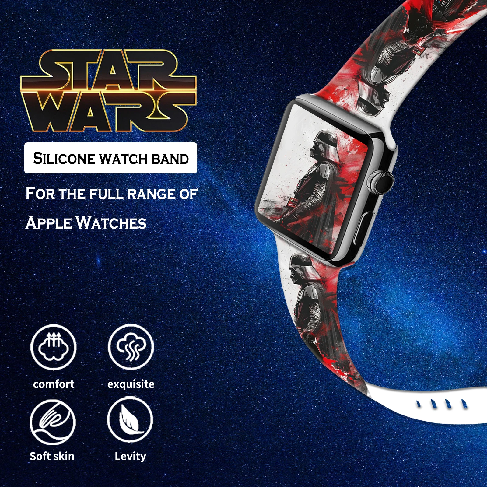 حزام ساعة مطبوع من سلسلة ديزني مناسب لساعة أبل 11/10/9/8 حزام من السيليكون قابل للاستبدال iWatch 46 ملم/44 ملم/42 ملم/41 ملم