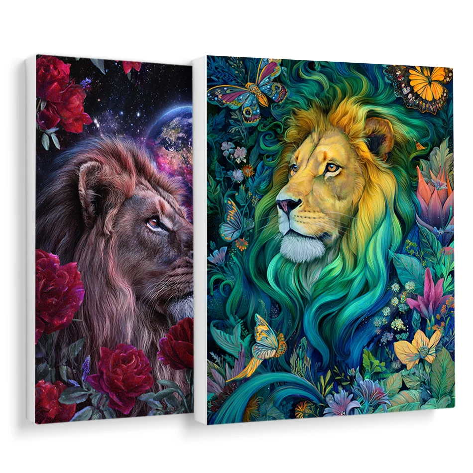 

RUOPOTY Painting By Numbers Adult Coloring Abstract Lion Animals Acrylic Paints Paint Pictures By Numbers Canvas Paint Oil Kits
