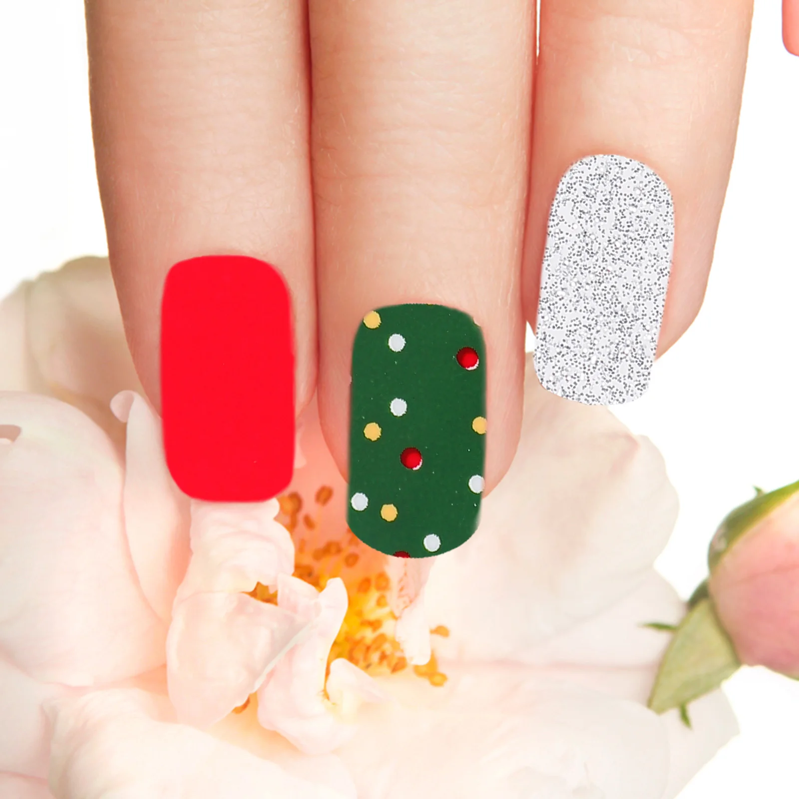 

9 Sheets Christmas Nail Stickers Fingernail Decals 7 Pairs DIY Manicure Safe Materials Long Lasting No Glue Beautiful for Women