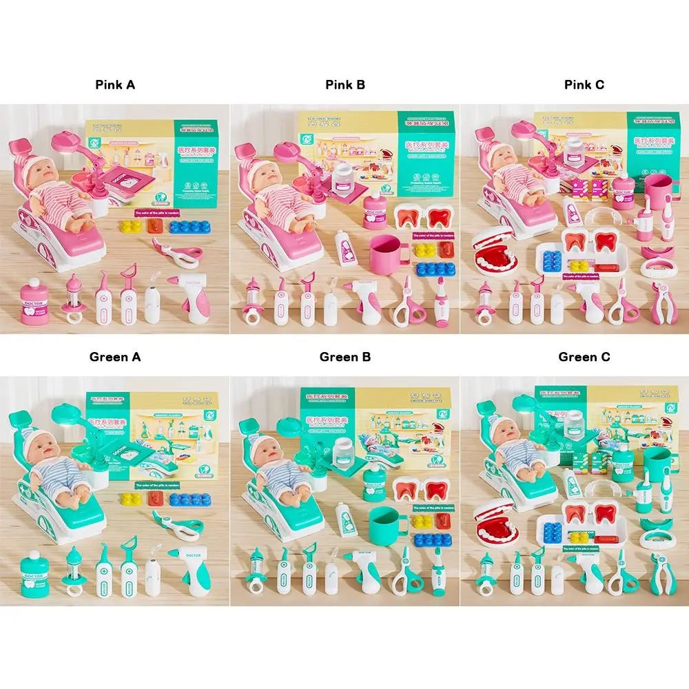 Nouveau ensemble de jouets de médecin en plastique cadeaux simulés Kit médical accessoires de jouets jeu de simulation jeu dentaire d'hôpital jeu pour enfants