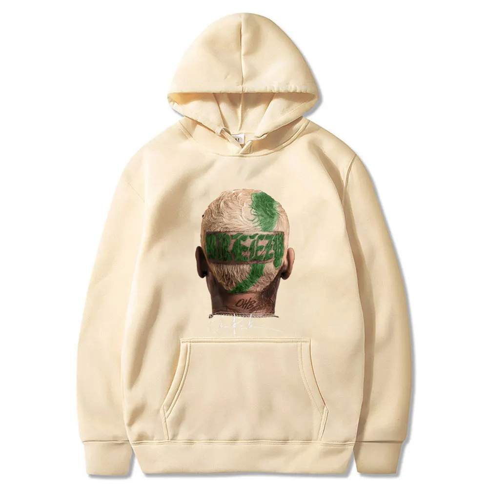 Homens e mulheres de grandes dimensões Hip Hop Hoodies, Fashion Rapper, Chris Brown, Breezy Graphic Hoodie, pulôver solto, Streetwear masculino