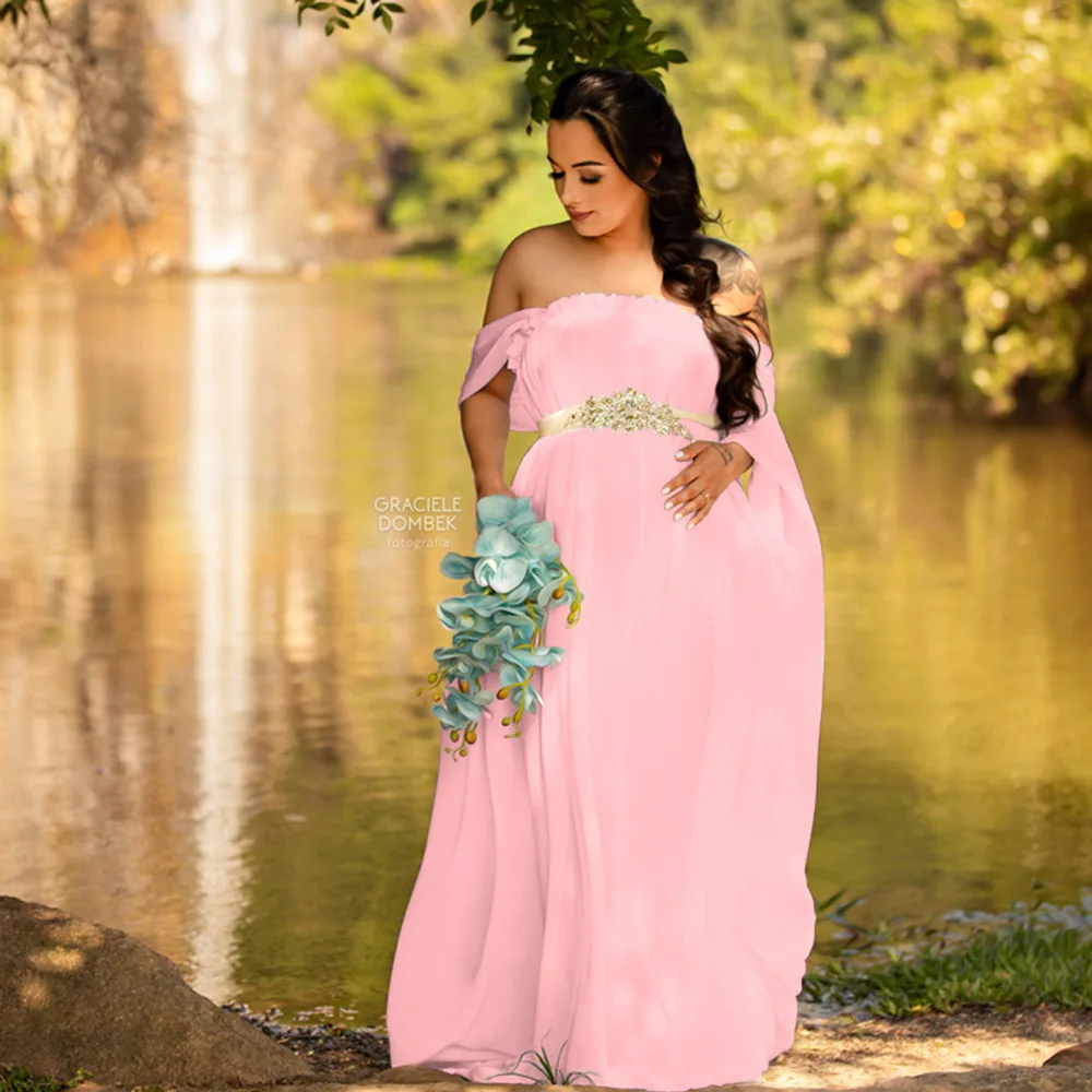 

Европейское и американское женское кружевное платье макси для беременных с коротким рукавом и рукавами-крылышками для фотосессий, молодежное, для беременных