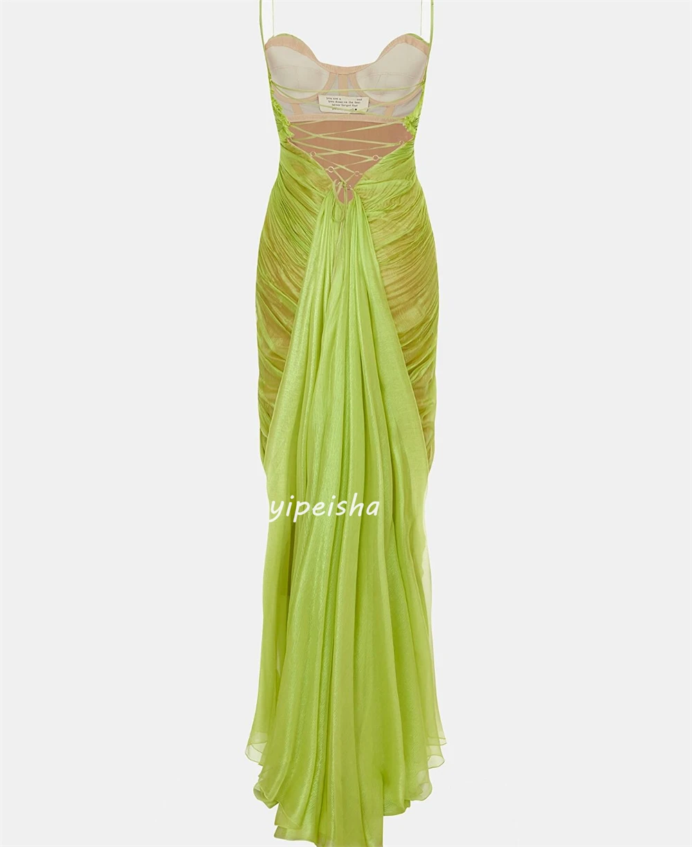 Customized High Quality Chiffon Ruched A-line Square Neck Long Dresses Prom Dresses Sexy Sparkle Sizes Available Intricate Match