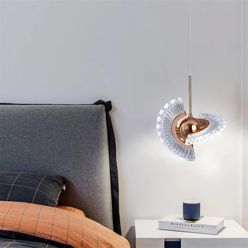 Iron Crafts+Acrylic Hanging Chandelier For Bedroom Dining Room Rotatable Led Ceiling Lamp Lustre Home Decoration Mood Lighting image 3