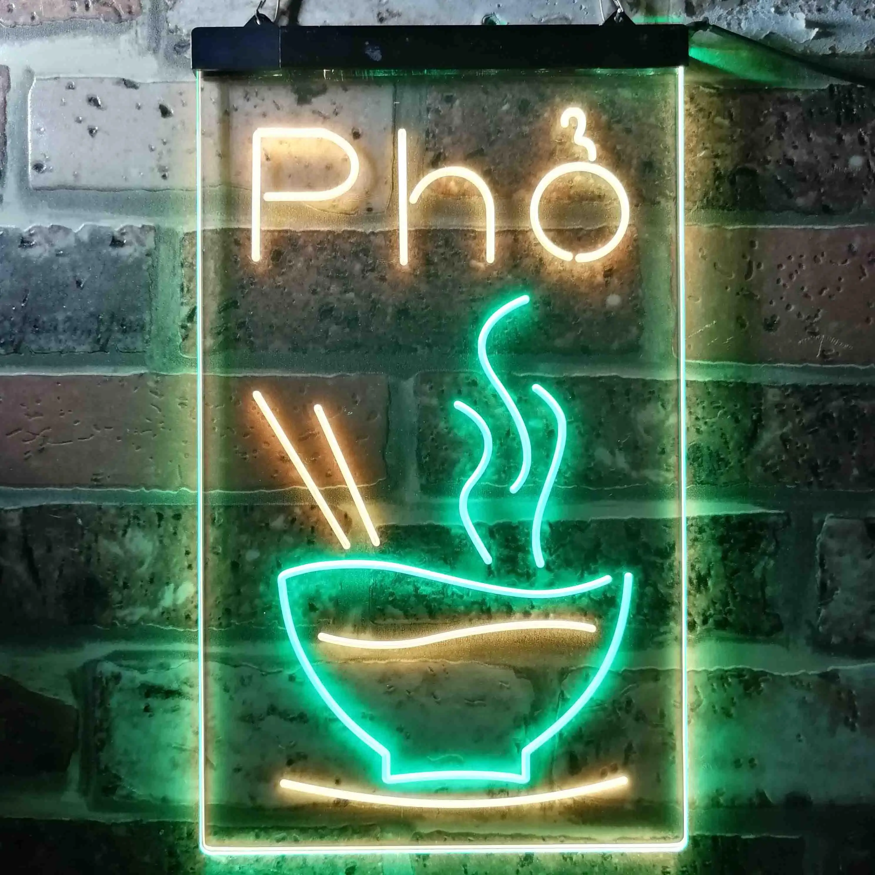 

Pho Vietnam Noodle Night Eat Двухцветная светодиодная неоновая вывеска st6-i3619