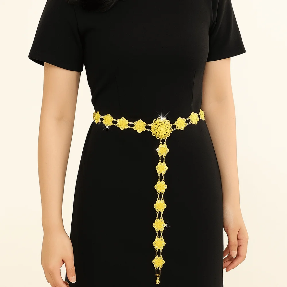 الهندي عملة البطن الخصر الجسم سلاسل للنساء الإناث سبائك الذهب طويل شرابة فستان رقص حزام مجوهرات الطرف الديكور النساء هدية #1