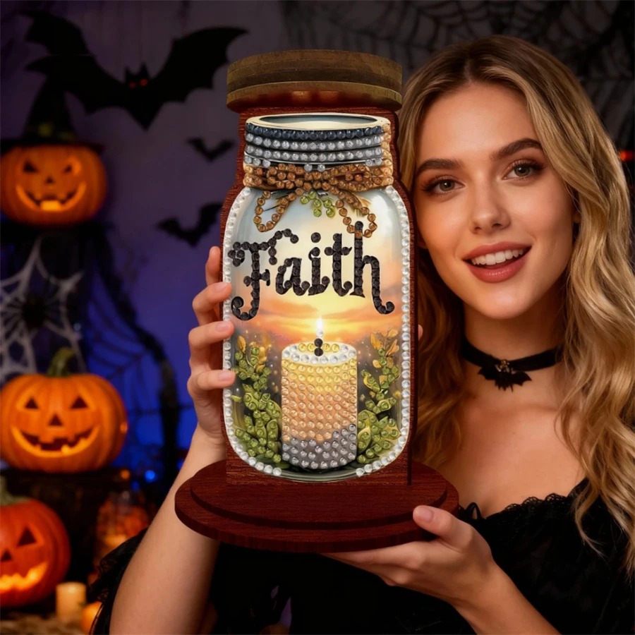 

Exquisite candle holder candlestick 5D DIY Tabletop Decorations Acrylic Special Shape Christmas Desktop Diamond Painting Art Kit