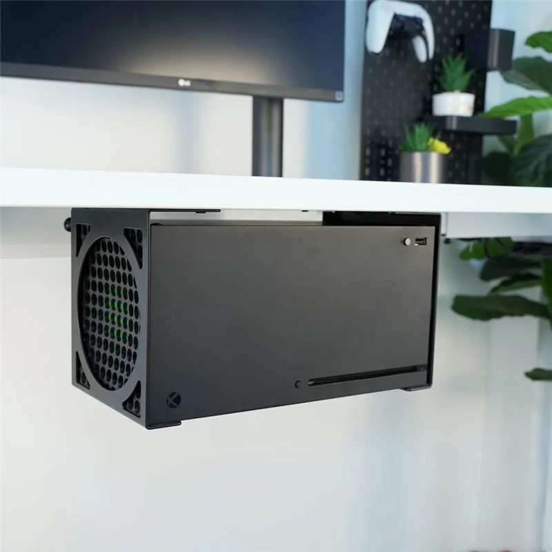 حامل مكتب AA84 تحت السلسلة X، دعامة تثبيت خفية لـ XSX، حامل وحدة التحكم المعدنية للألعاب