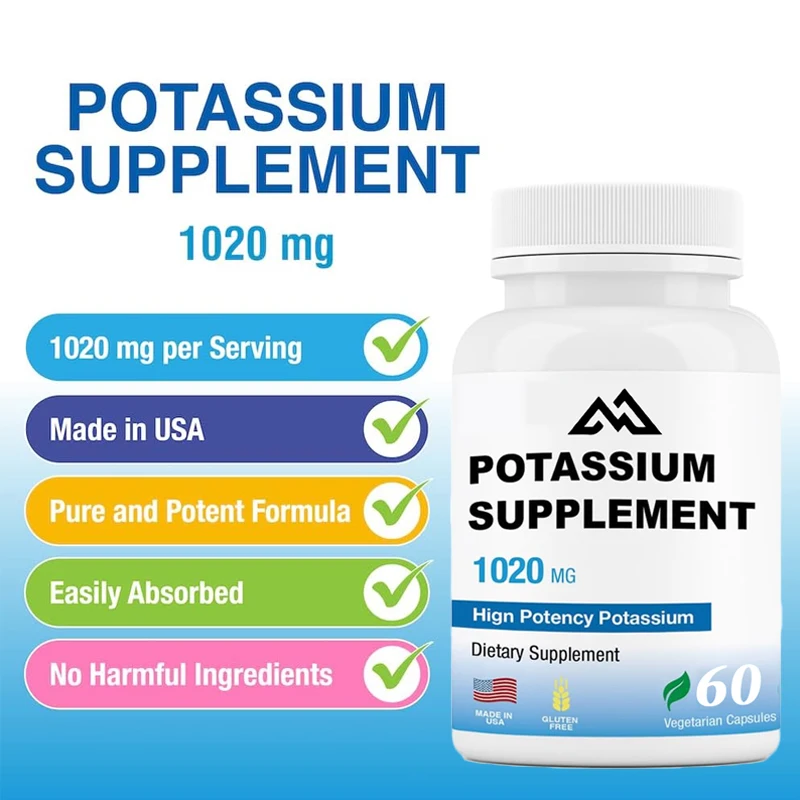 

Potassium bicarbonate supplement 1020 milligrams non genetically modified gluten free American made 60 vegetarian capsules