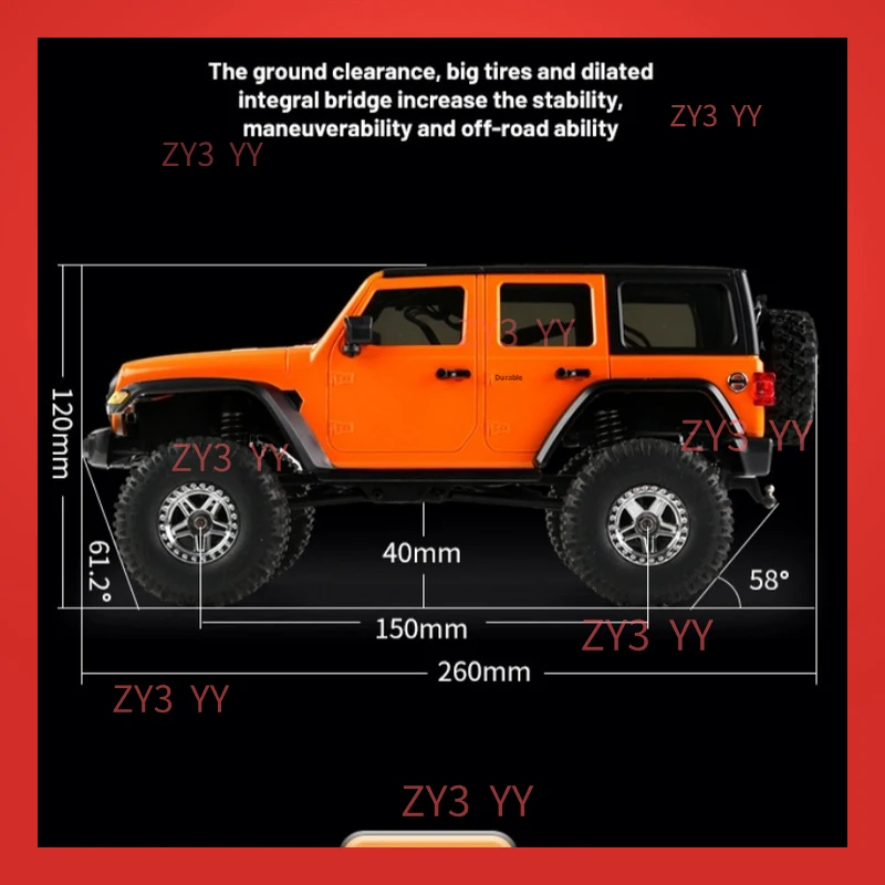 Novo 1:18 simulado carro de escalada amortecedor hidráulico multi terreno velocidade ajustável veículo off-road de tração nas quatro rodas