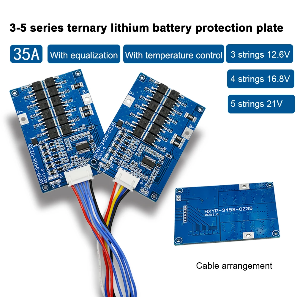 3S 4S 5S 35A batteria al litio agli ioni di litio BMS 18650 scheda di protezione del caricatore con dissipatore di calore equalizzante Anti