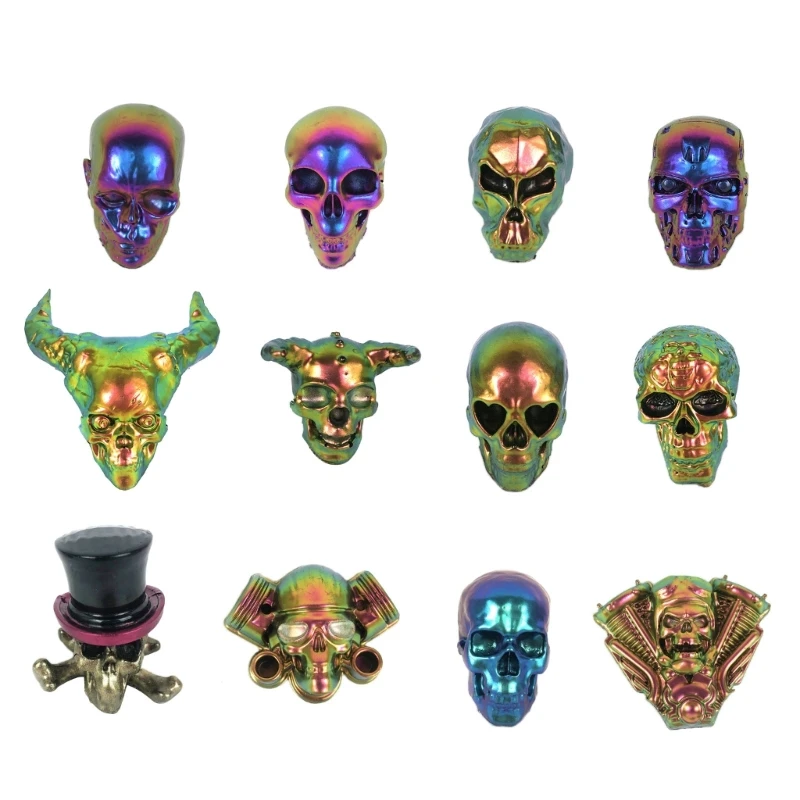 R3MC Diy Crystal Drop Glue Gypsum Abrasive Three-dimensional Skull Jewelry Ornaments Pendant Silicone Mold
