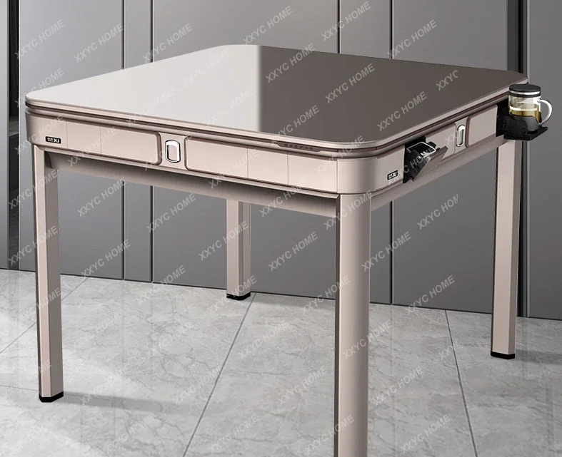 Mahjong Machine Automatic New Homehold Mute Dining Table Double-Use Electric Four-Mouth Machine Hemp Roller Coaster