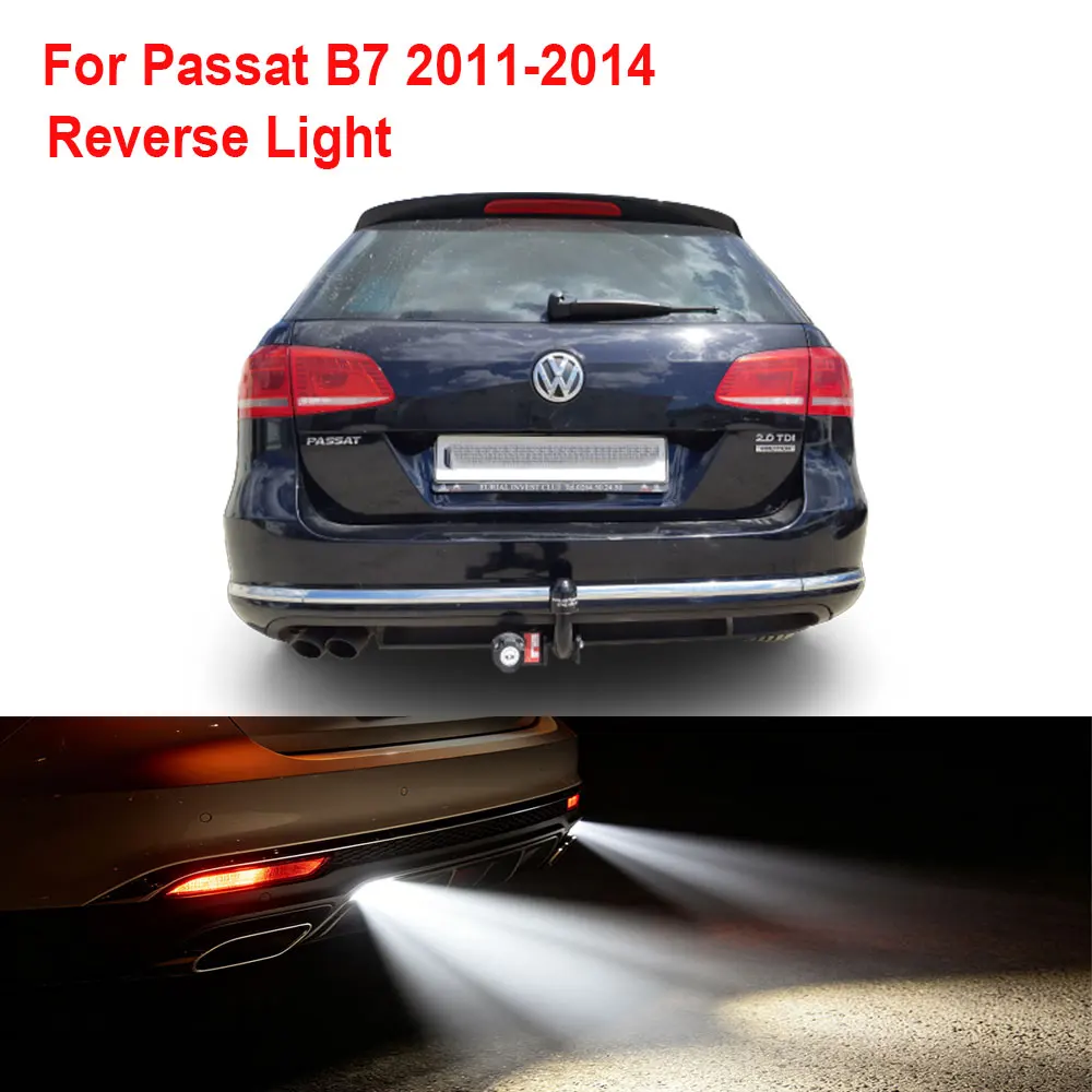 2 Stück LED-Rückfahrleuchten für Volkswagen VW Passat B7 Zubehör 2011 2012 2013 2014 Rückfahrlampe T15 W16W