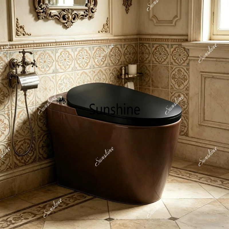 Color plug-free ordinary toilet, no water pressure limit, silent flush toilet with kick