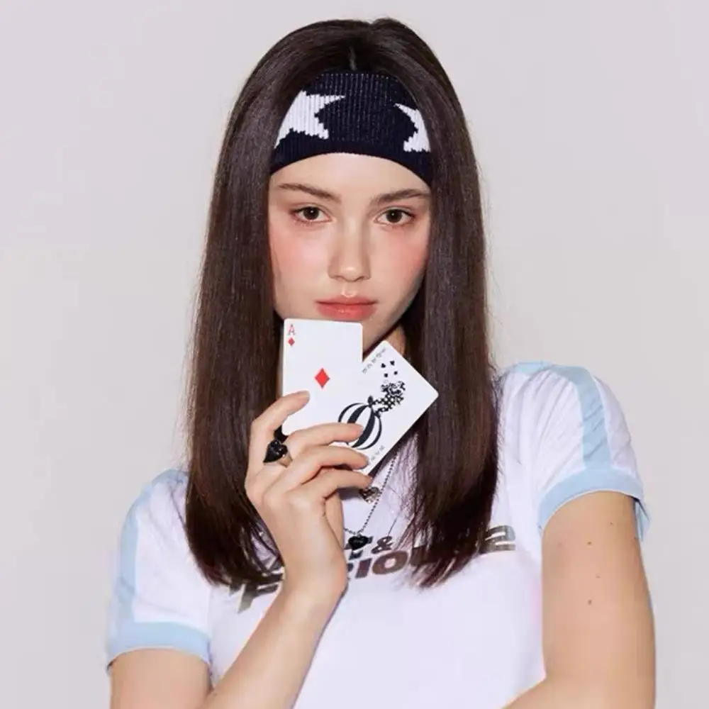 

Korean Stars Head Wraps Knitted Yoga Hair Band Fashion Soft Hair Accessories Outdoor Fashion Hair Bands 1 Pcs Black Headbands