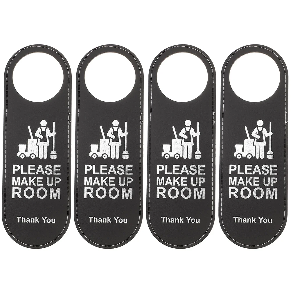 4 Pcs Coat Hanger Hotel Door Sign Office Staff Front Please Service My Room Reversible Not Disturb Signs