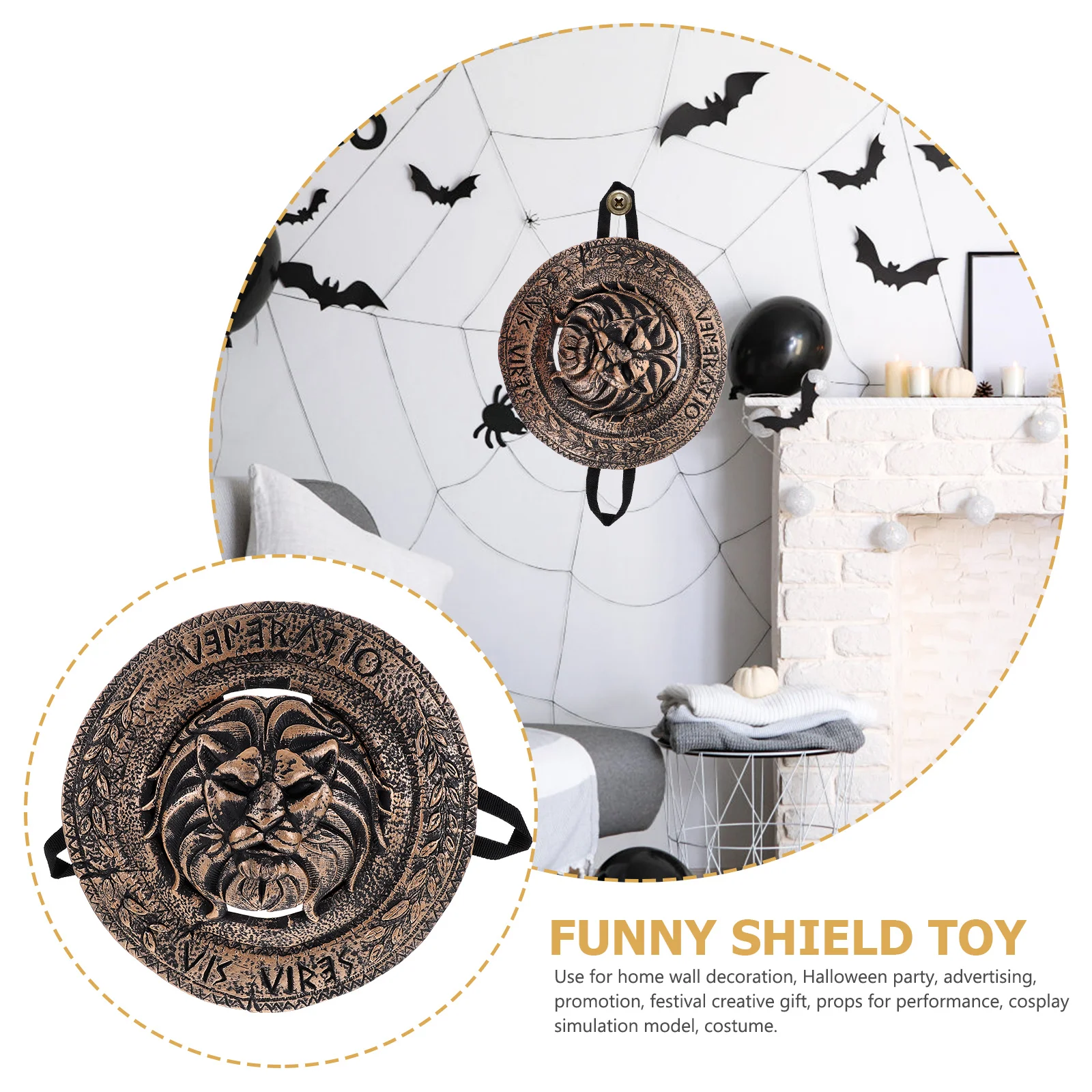 

Пластиковая игрушка, средневековый реквизит для косплея, круглый костюм на Хэллоуин, декоративный щит для вечеринок, игровые аксессуары