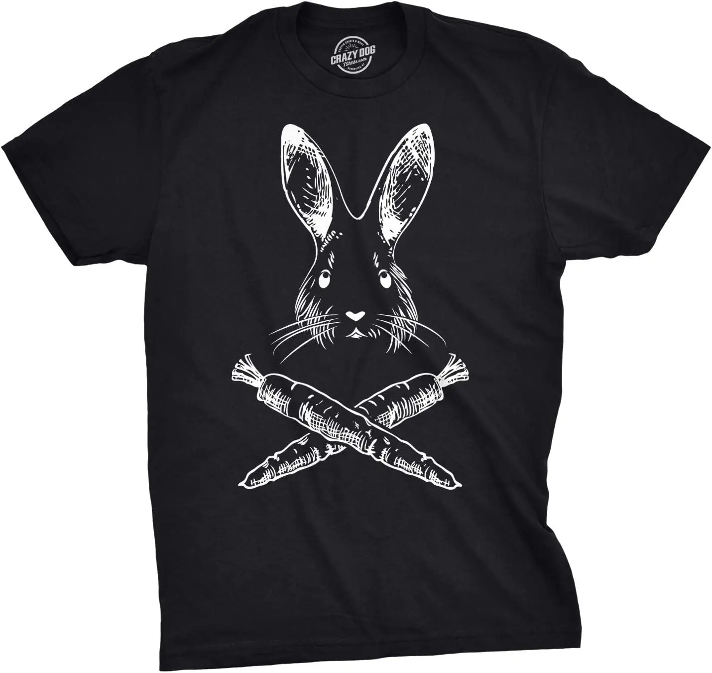 Jolly Roger Easter T Shirt Funny Bunny Skull Crossbones Egg Hunt Dad Flag Tee 100% Cotton Trendy Y2K Short-Sleeve Tee-Soft,