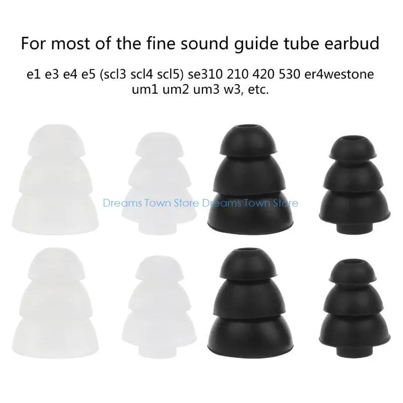 HX6A Silicone Earbud Tips Replacement for  E3C E3G E4C E5C Earbuds,S / L 2 Size